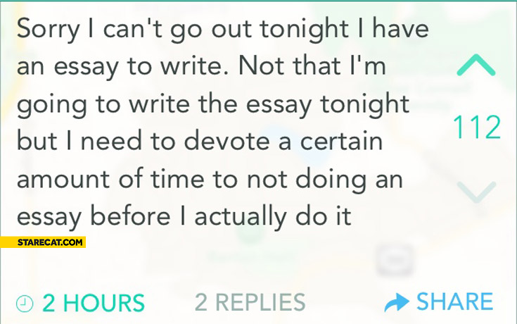 I want to write an essay