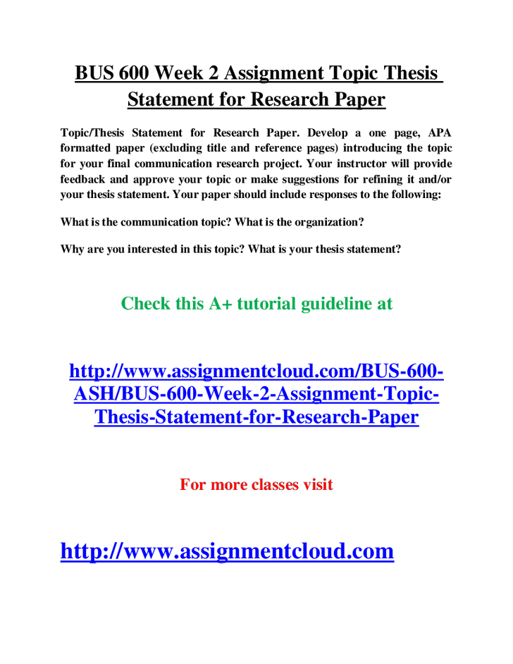 Writing a thesis statement for research paper